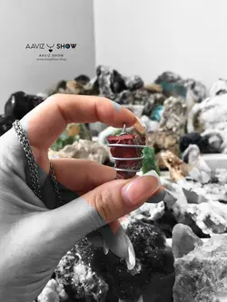 خرید گردنبند جاسپر قرمز اصل و راف و معدنی A412 راف | سنگشو