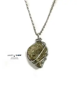 خرید آویز راف پیریت با فرم و قاب مفتولی خاص A392 راف | سنگشو