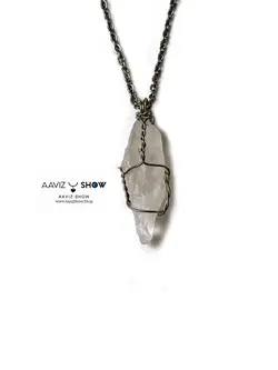 خریدآویز کریستال کوارتز معدنی با بافت مفتولی زیبا A384سنگشو