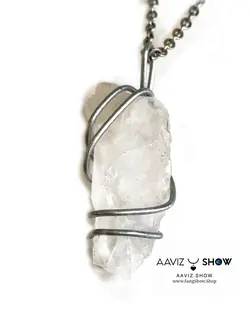 تهیه و خریدگردنبند بلور کوارتز اصل و معدنی A236راف|سنگشو
