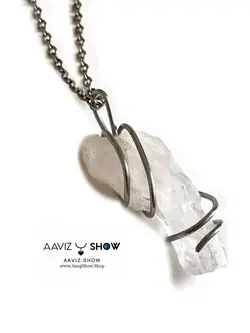 تهیه و خریدگردنبند بلور کوارتز اصل و معدنی A236راف|سنگشو