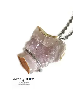 تهیه و خریدگردنبند سنگ راف آمیتیست با فرم ویژه A225راف|سنگشو