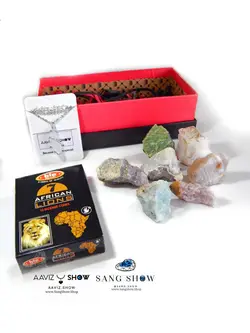 پک هدیه اردیبهشت ماه سنگ های معدنی بهمراه آویز Packor1سنگشو