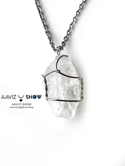 گردنبند کریستال کوارتز استثنایی و معدنی با بافت ویژه A218راف