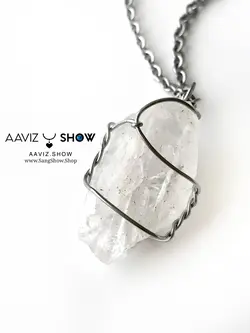 گردنبند کریستال کوارتز استثنایی و معدنی با بافت ویژه A218راف