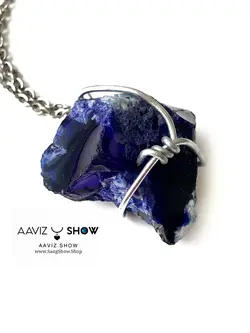 خرید آویز ابسیدین آبی معدنی با فرم ویژه A203 معدنی | سنگشو