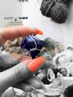 خرید آویز ابسیدین آبی معدنی با فرم ویژه A203 معدنی | سنگشو