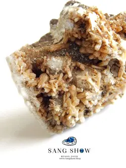 استیلبیت شاخه ای کمنظیر فلاور و نایاب با همرشدی کریستال های کوارتز S459