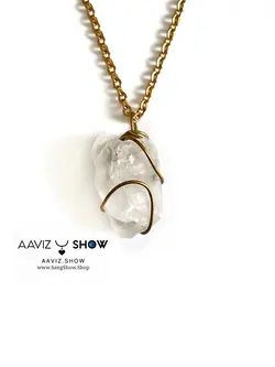 خرید آویز کریستال کوارتز معدنی با بافت مفتولی ویژه A193سنگشو