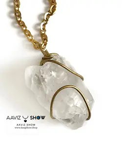 خرید آویز کریستال کوارتز معدنی با بافت مفتولی ویژه A193سنگشو