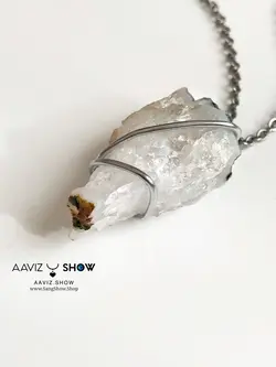 تهیه و خرید گردنبند کوارتز معدنی راف A165 معدنی | سنگشو