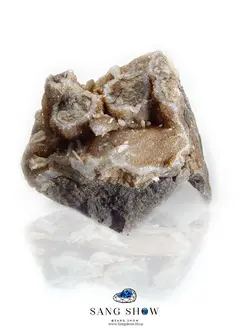 بلورهای استیلبیت با همرشدی کوارتز بر روی بستر سنگ S398 سنگشو