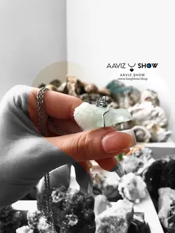 گردنبند سنگ پرازیولیت ( آمیتیست سبز ) معدنی و کمیاب A138