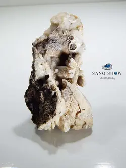 خرید سنگ کلسیت مخروطی با همرشدی کوارتز شکری S308 اصل | سنگشو