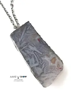 گردنبند سنگ عقیق رتایل سلیمانی ویژه و اصل و معدنی A481 سنگشو