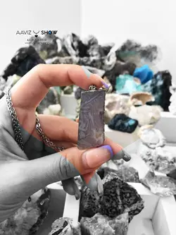 گردنبند سنگ عقیق رتایل سلیمانی ویژه و اصل و معدنی A481 سنگشو