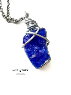 خریدآویز ابسیدین آبی اصل و معدنی نمونه انحصاری A471راف|سنگشو