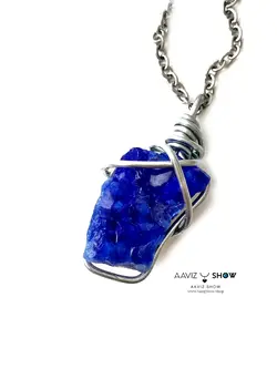 خریدآویز ابسیدین آبی اصل و معدنی نمونه انحصاری A471راف|سنگشو