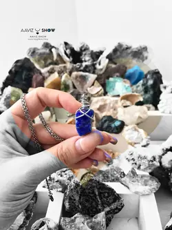 خریدآویز ابسیدین آبی اصل و معدنی نمونه انحصاری A471راف|سنگشو