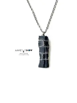 خرید آویز اونیکس ویژه با بافت مفتولی زیبا A480 راف | سنگشو