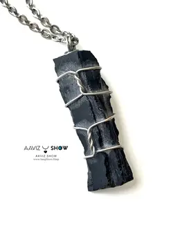 خرید آویز اونیکس ویژه با بافت مفتولی زیبا A480 راف | سنگشو