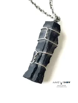 خرید آویز اونیکس ویژه با بافت مفتولی زیبا A480 راف | سنگشو