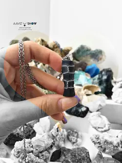 خرید آویز اونیکس ویژه با بافت مفتولی زیبا A480 راف | سنگشو