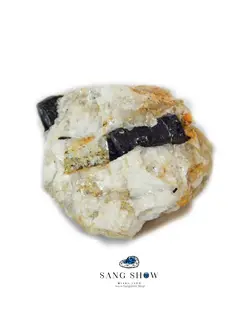 خرید سنگ تورمالین سیاه شورل بر روی بستر میکا S609 راف|سنگشو