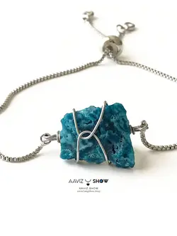 دستبند سنگ لاریمار راف و اصل و معدنی نمونه استثنایی و انحصاری D040
