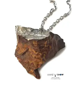 گردنبند سنگ جاسپر موکائیت اصل و معدنی نمونه انحصاری A510 راف