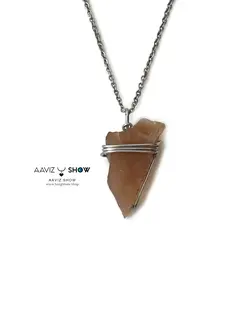 گردنبند سنگ کارنلین ویژه نمونه اصل و معدنی و زیبا A521 سنگشو