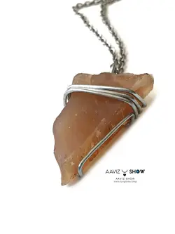 گردنبند سنگ کارنلین ویژه نمونه اصل و معدنی و زیبا A521 سنگشو