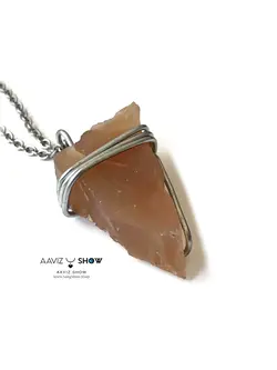 گردنبند سنگ کارنلین ویژه نمونه اصل و معدنی و زیبا A521 سنگشو