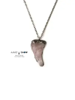 گردنبند رز کوارتز با اصالت و معدنی نمونه راف A529راف سنگشو