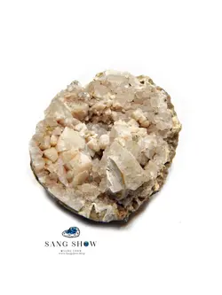 هیولاندیت کوبیک انحصاری در ژئود کوارتز نمونه با اصالت و ویژه S670
