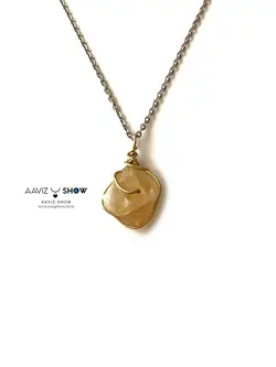 خرید آویز سنگ سیترین نمونه راف و اصل و معدنی A557راف | سنگشو