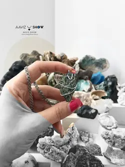 آویز سرپانتین (مارسنگ) نمونه راف و زیبا اصل و معدنی A588 راف