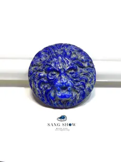 کاروینگ شیر ( مجسمه ) از سنگ لاجورد افغانستان نمونه تراش دست و معدنی K05