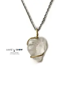 خرید گردنبند کوارتز معدنی نمونه زیبا و راف A617 راف|سنگشو