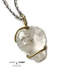 خرید گردنبند کوارتز معدنی نمونه زیبا و راف A617 راف|سنگشو