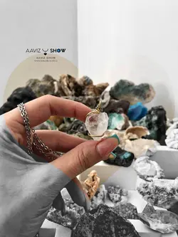 خرید گردنبند کوارتز معدنی نمونه زیبا و راف A617 راف|سنگشو