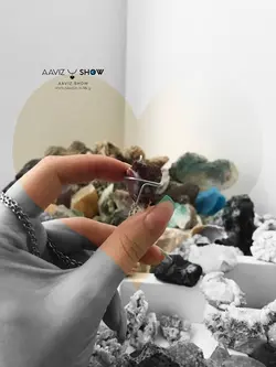 آویز عقیق جاسپر قرمز زیبا و اصل و معدنی A630 راف | سنگشو