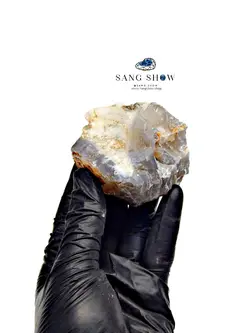 کریستال کوارتز بر بستر عقیق کبود درجه یک و معدنی S833 سنگشو