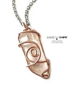 گردنبند کوارتز شفاف زیبا نمونه اصل و معدنی A660 سنگشو