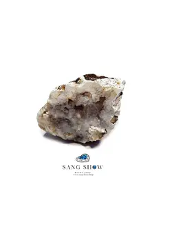 سلنایت شفاف و هیولاندیت در ژئود کریستال کوارتز زیبا و اصل S905