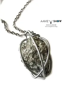 گردنبند سنگ پیریت ویژه نمونه معدنی و اصل A675 راف | سنگشو
