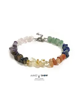 دستبند 7 چاکرا سنگهای معدنی نمونه استثنایی D062 سنگشو