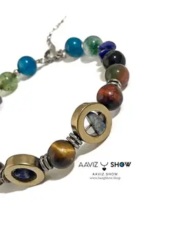 دستبند انرژی درمانی سنگهای اصل و معدنی نمونه استثنایی D063