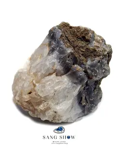 کریستال کوارتز روی بستر عقیق کبود نمونه کلاس جهانی و معدنی S950