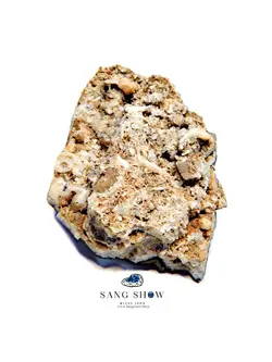 کریستال ها استیلبیت انحصاری همچون تابلو نقاشی بر بستر ماتریس عقیق با رو رشدی کوارتز S939